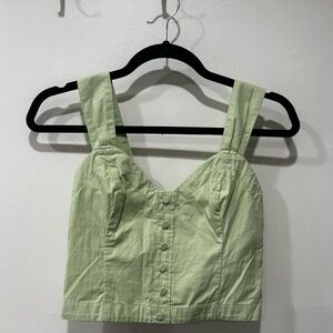 Abercrombie & Fitch Green Sleeveless Crop Tank Top